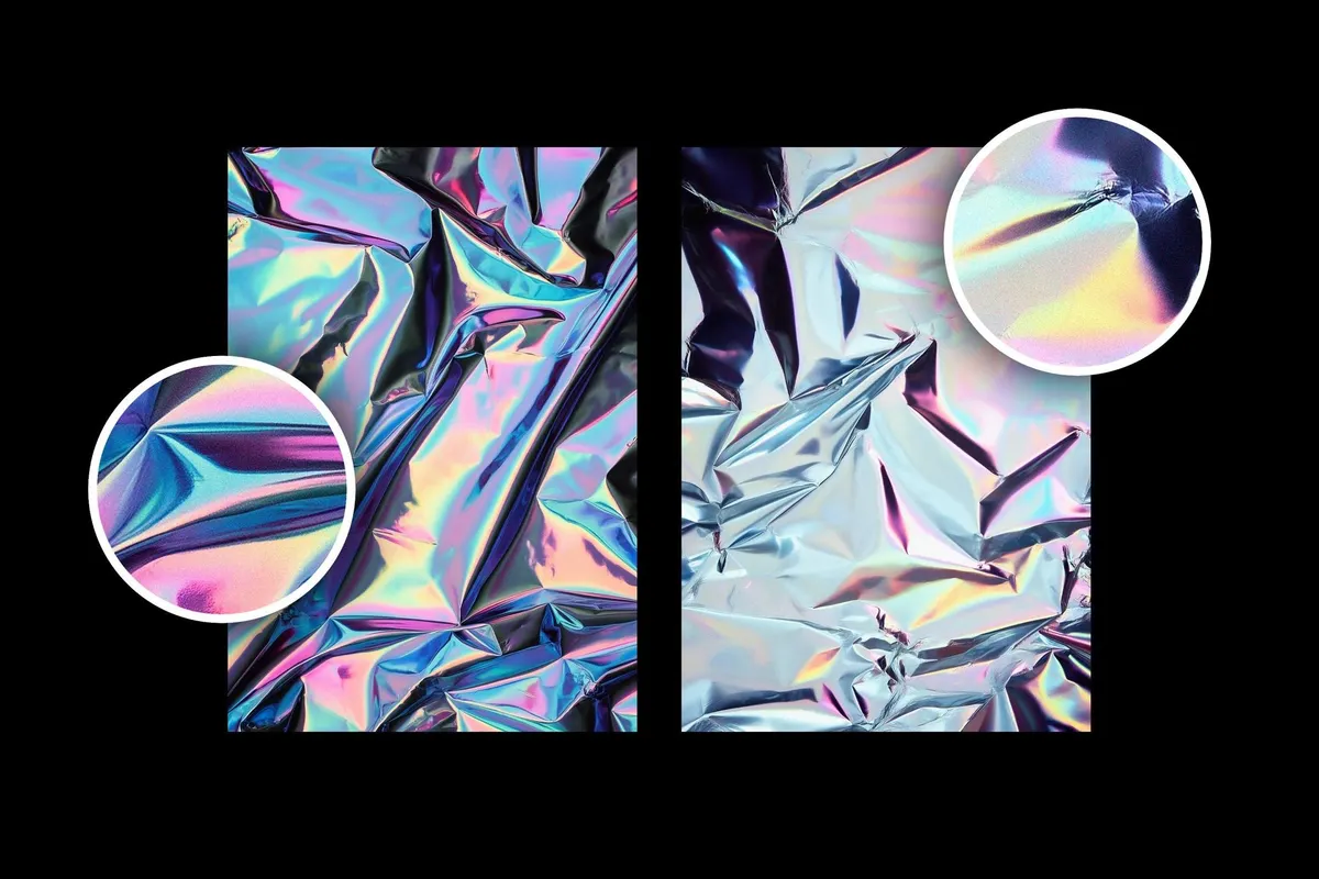 Iridescent Holographic Foil Textures