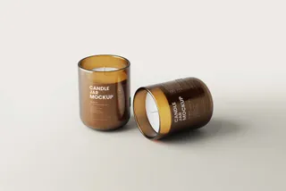 Amber Candle Jar Mockup