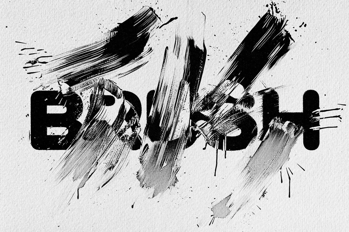 Distort Brush Text Effect