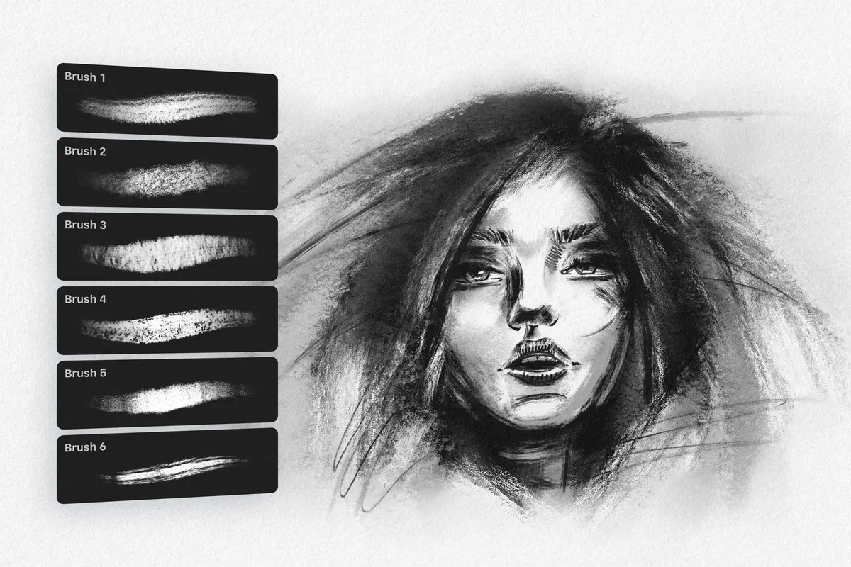 Charcoal Sketch Affinity Designer Brushes
