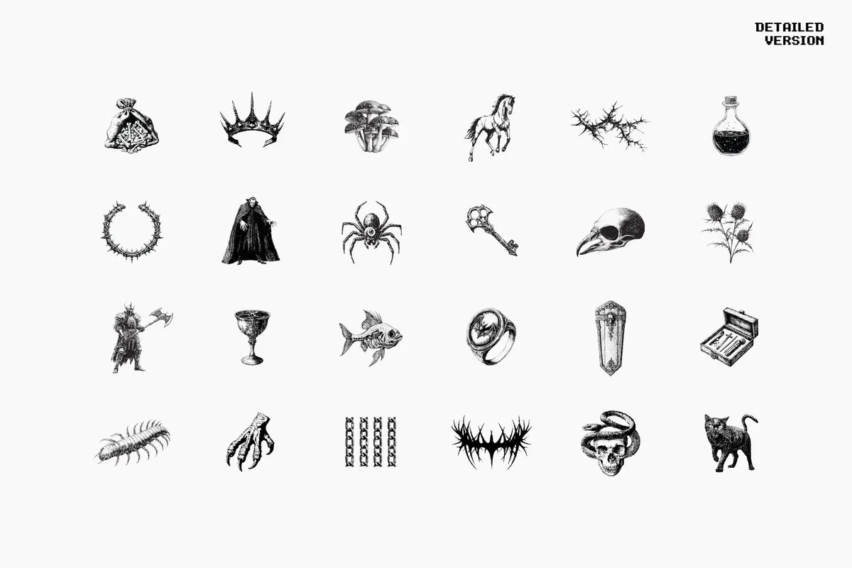 Dark Aesthetic Dithering Graphic Pack Vol.4