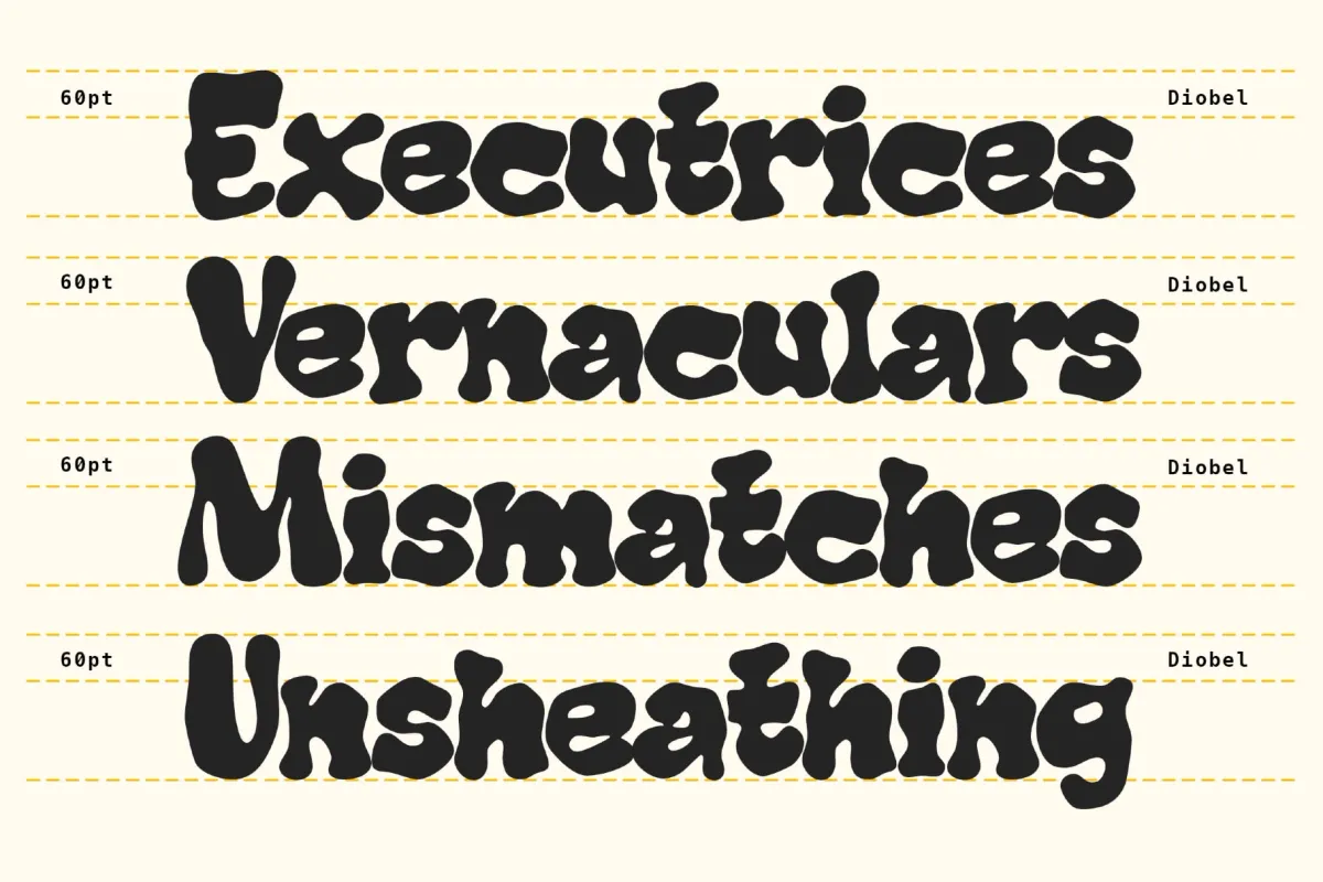 Diobel – Playful Liquify Display Font