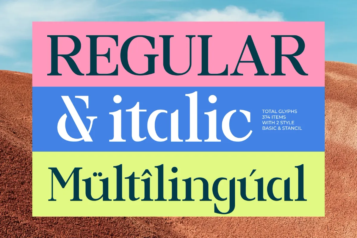Prodes - Bold Stencil Serif Font
