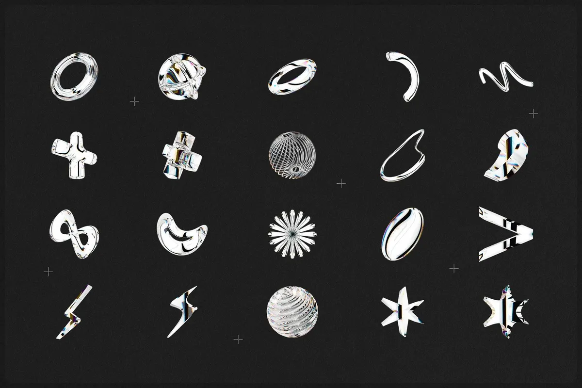 3D Dispersion Glass Shapes
