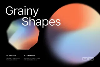 Grainy Gradient Texture Shapes