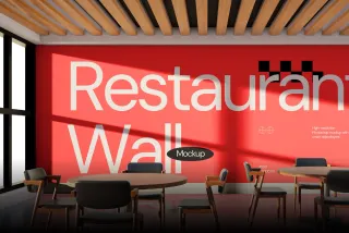 Restaurant Wall Mockup