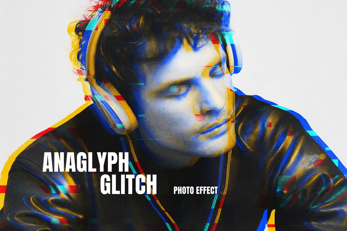 Anaglyph Glitch Photo Effect