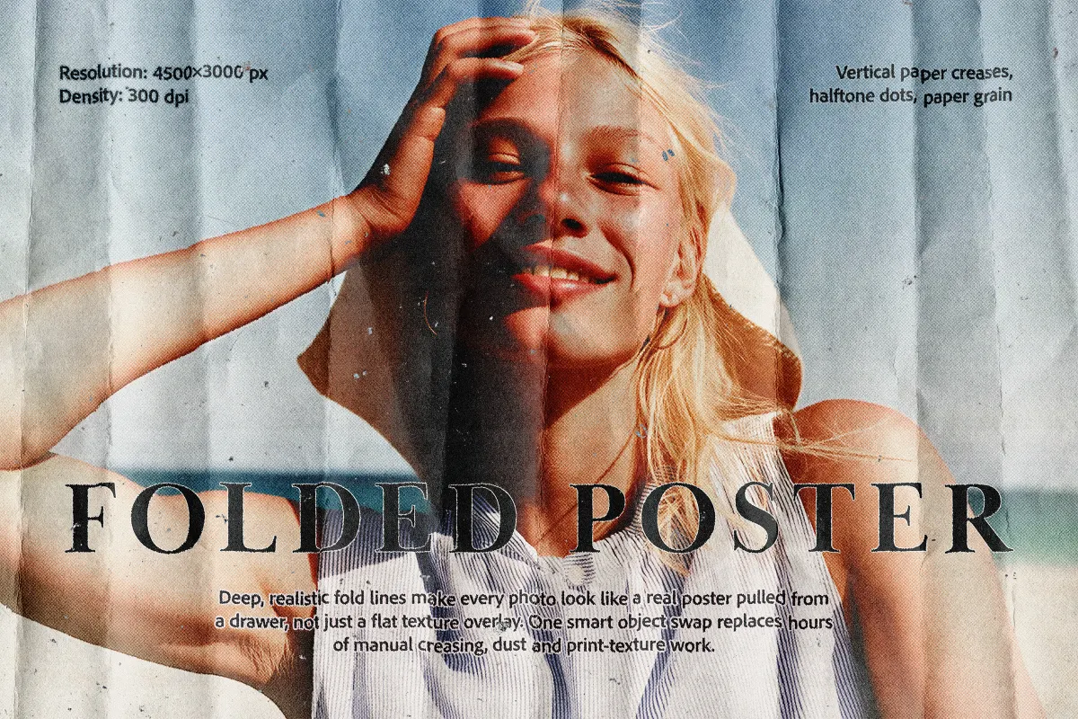 Folded Poster Photo Effect