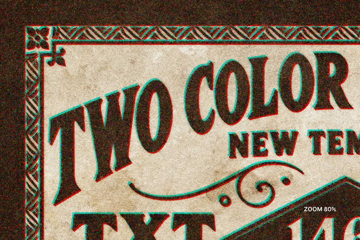 Two Color Overprint Text Effect