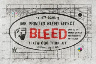 Ink Printed Bleed Text Effect