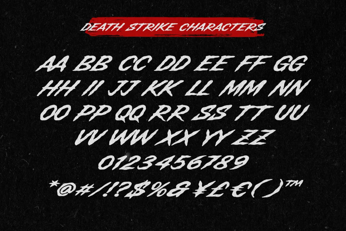 Death Strike – Aggressive Brush Display Font