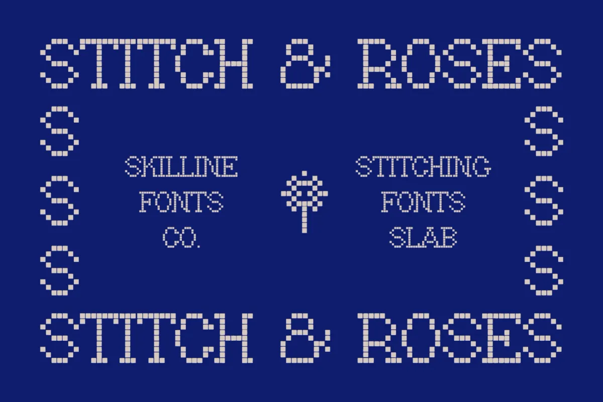 Stitch & Roses - Cross-Stitch Pixel Font