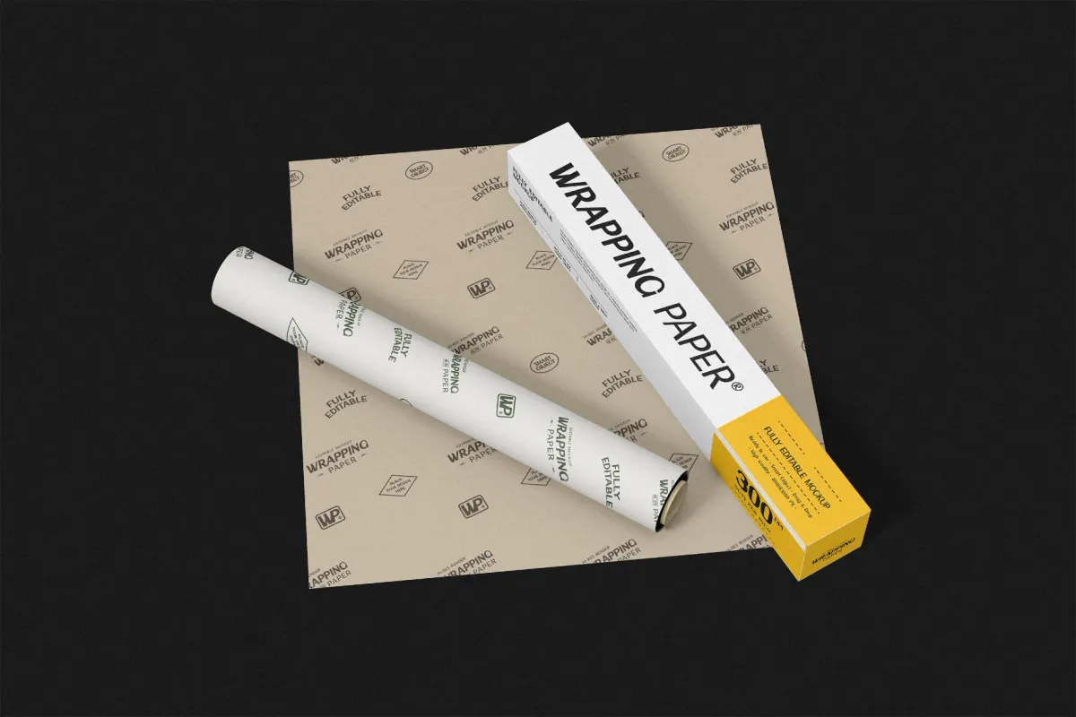 Kraft Wrapping Paper Mockup
