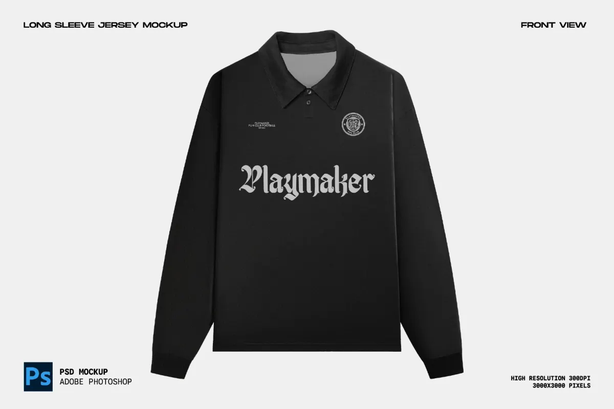 Long Sleeve Jersey Mockup - Front View