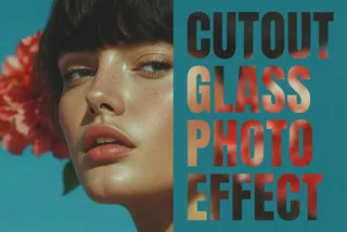 Text Cut Out Glass Photo Effect