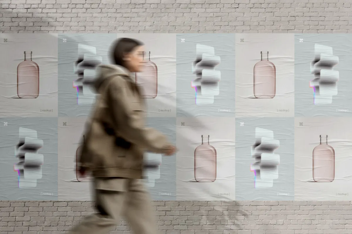 Street Poster Mockup on Brick Wall
