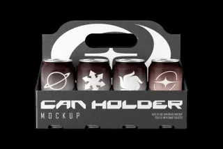 Cardboard Can Holder Mockup