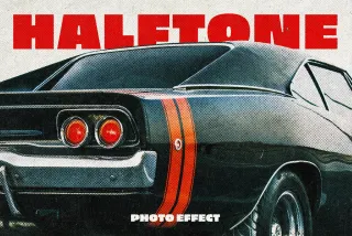 Halftone Print Photo Effect