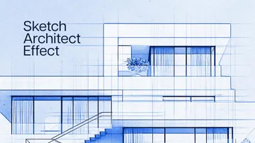 Architectural Sketch Photo Effect
