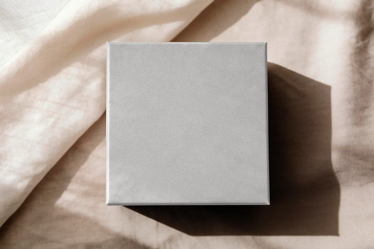 Gift Box Mockup on Linen