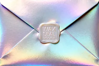 Holo Envelope Wax Seal Mockup