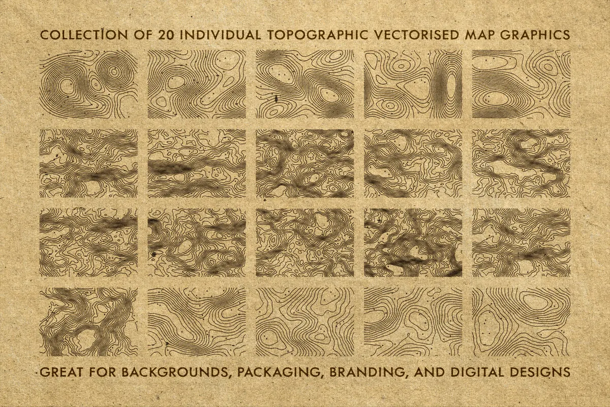 Topographic Map Patterns Collection