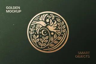 Gold Pressed Logo Mockup