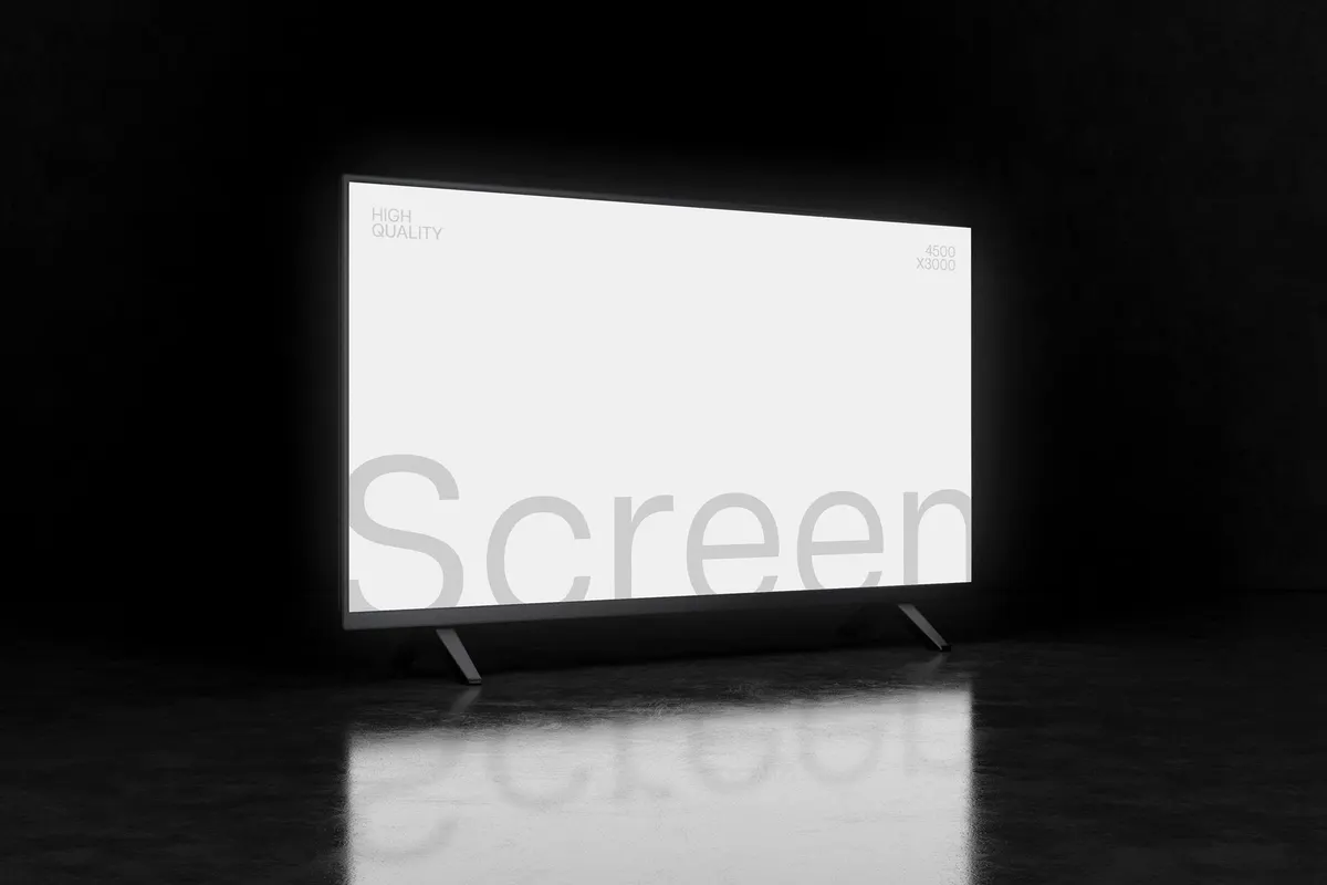 Glowing TV Screen Mockup