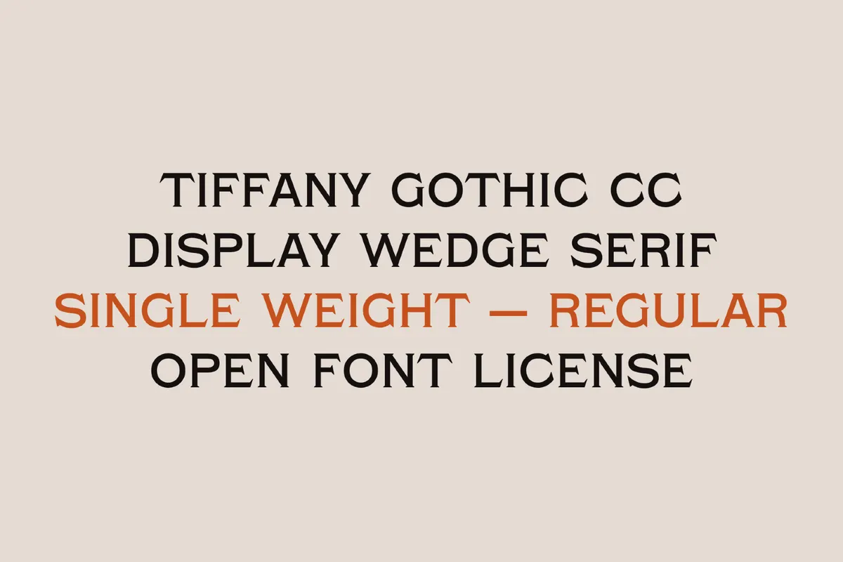 Tiffany Gothic CC - Free Engraving Font