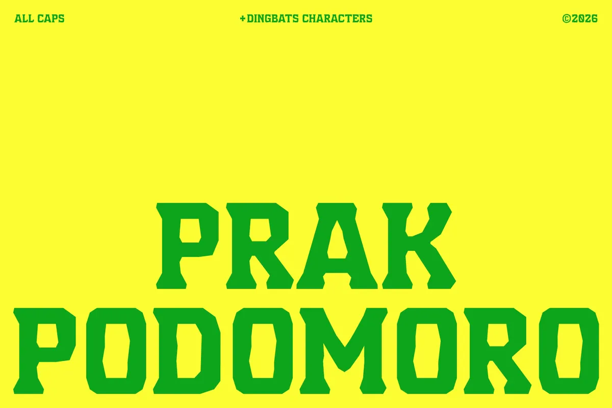 PRAK Podomoro - Hand-Cut Display Font