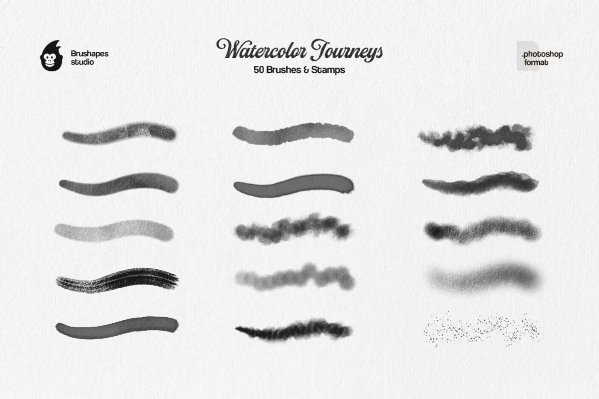 Watercolor Journey Photoshop Brushes