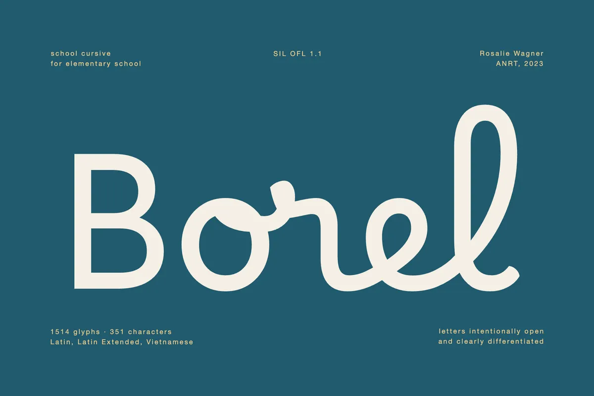 Borel — Free School Cursive Font