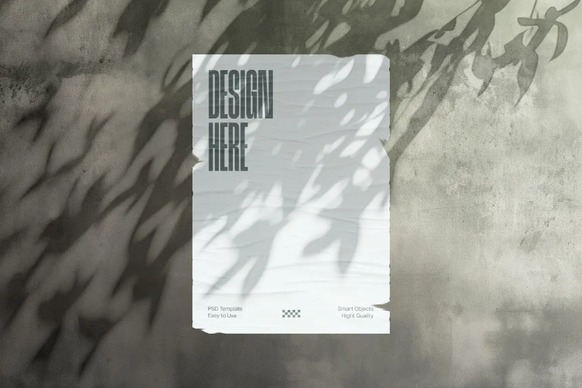 Street Poster Mockup with Tree Shadow