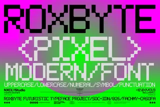 Roxbyte - Futuristic Pixel Font