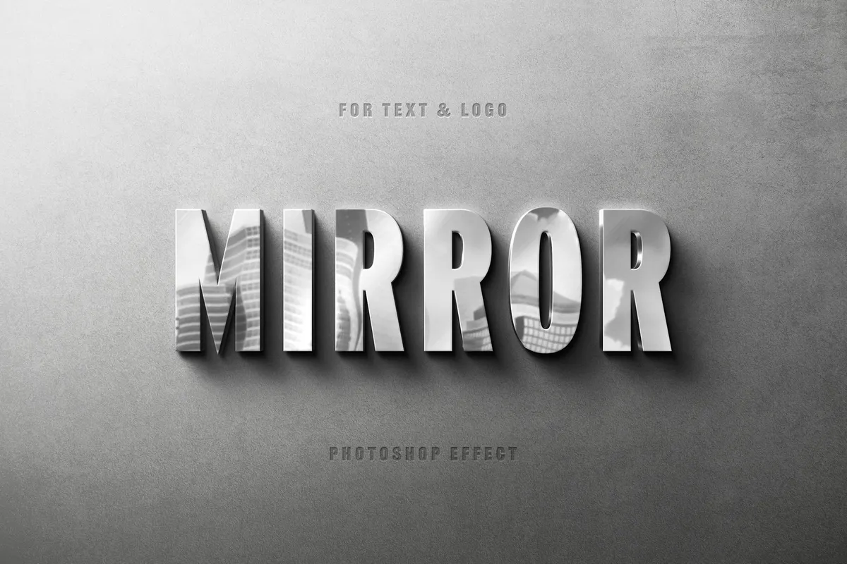 Reflecting Metallic Logo Mockup