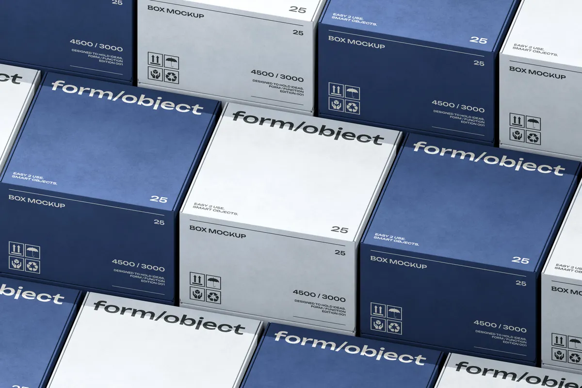 Stacked Boxes Layout Mockup
