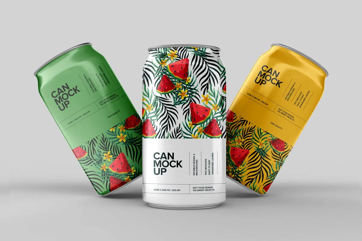 Realistic Soda Can Mockup