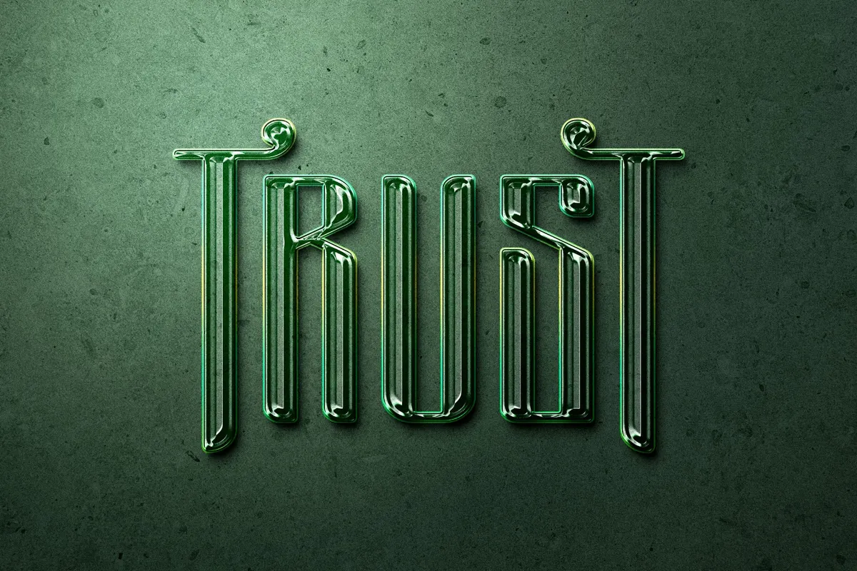 Ribbed Glass Text Effect
