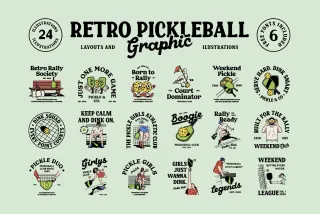 Retro Pickleball Graphic Pack