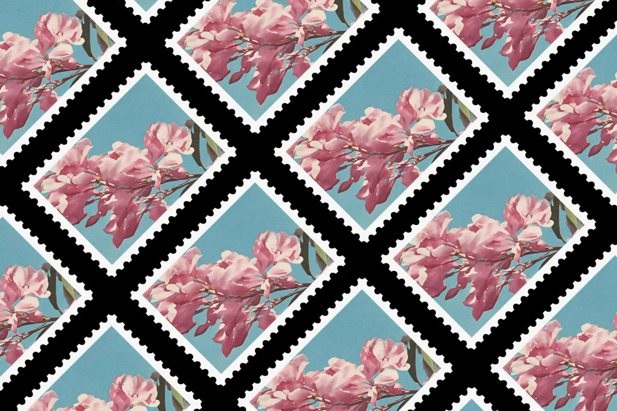Postage Stamp Mockup Diagonal Grid