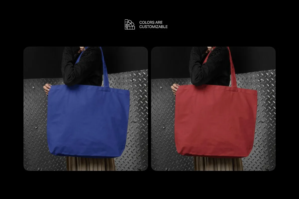 Woman Cotton Tote Bag Mockup