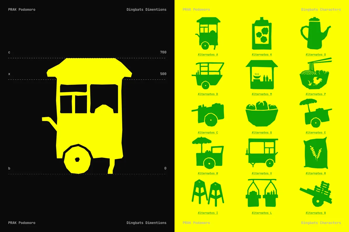 PRAK Podomoro - Hand-Cut Display Font