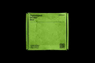 Square Damaged Mailer Box Mockup