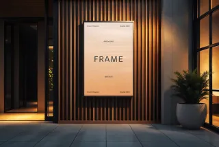 Modern Lobby Framed Poster Mockup