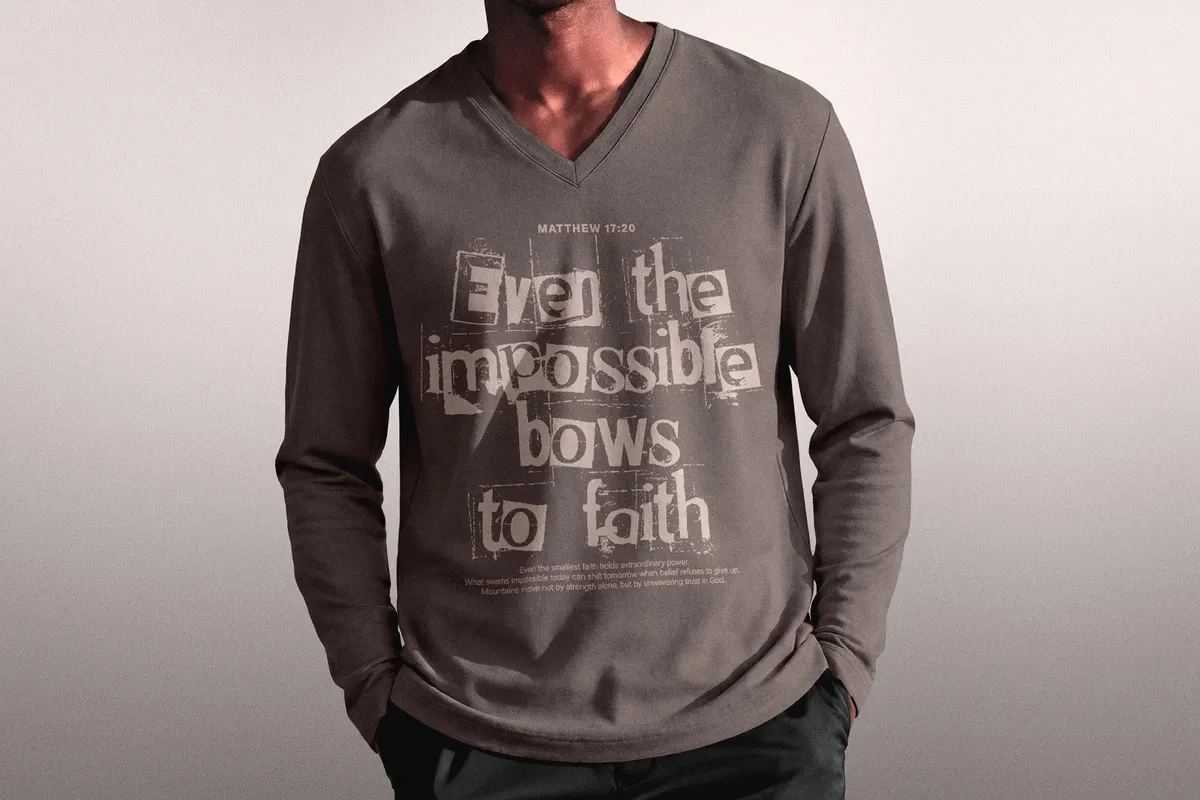 V-Neck Long-Sleeve Mockup