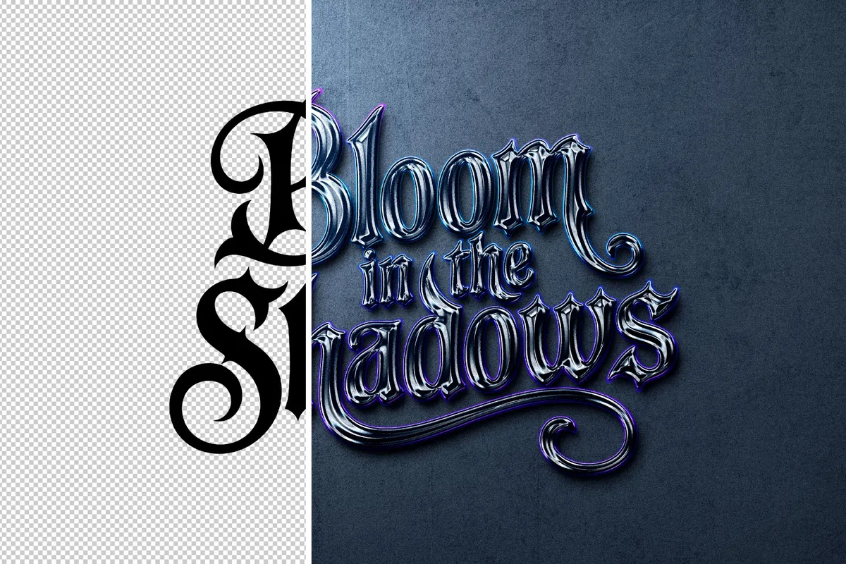 Ribbed Glass Text Effect