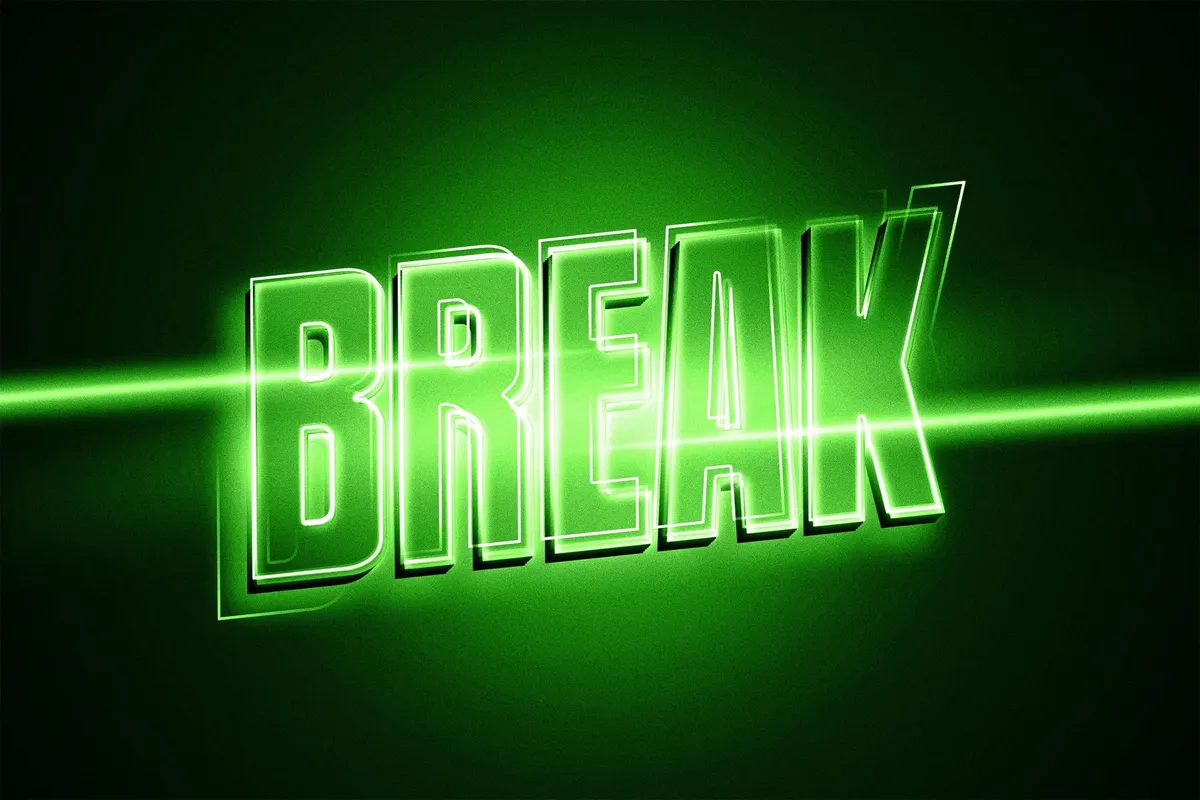 Colored Neon Light Text Effect