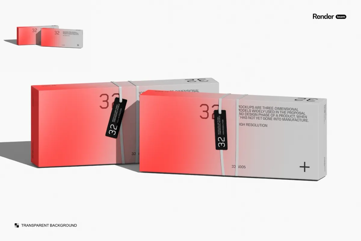 Paper Box Mockup Collection with Hang Tag
