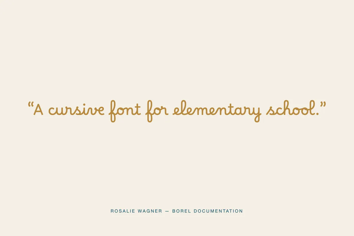 Borel — Free School Cursive Font