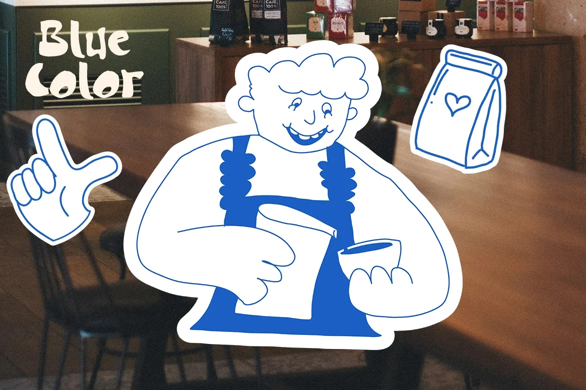 Cafe Sticker Illustrations